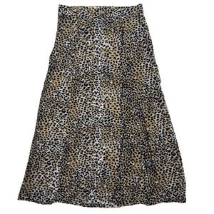Ragdoll LA Midi‎ Skirt Large Cheetah Print Button Front *Read Sizing*